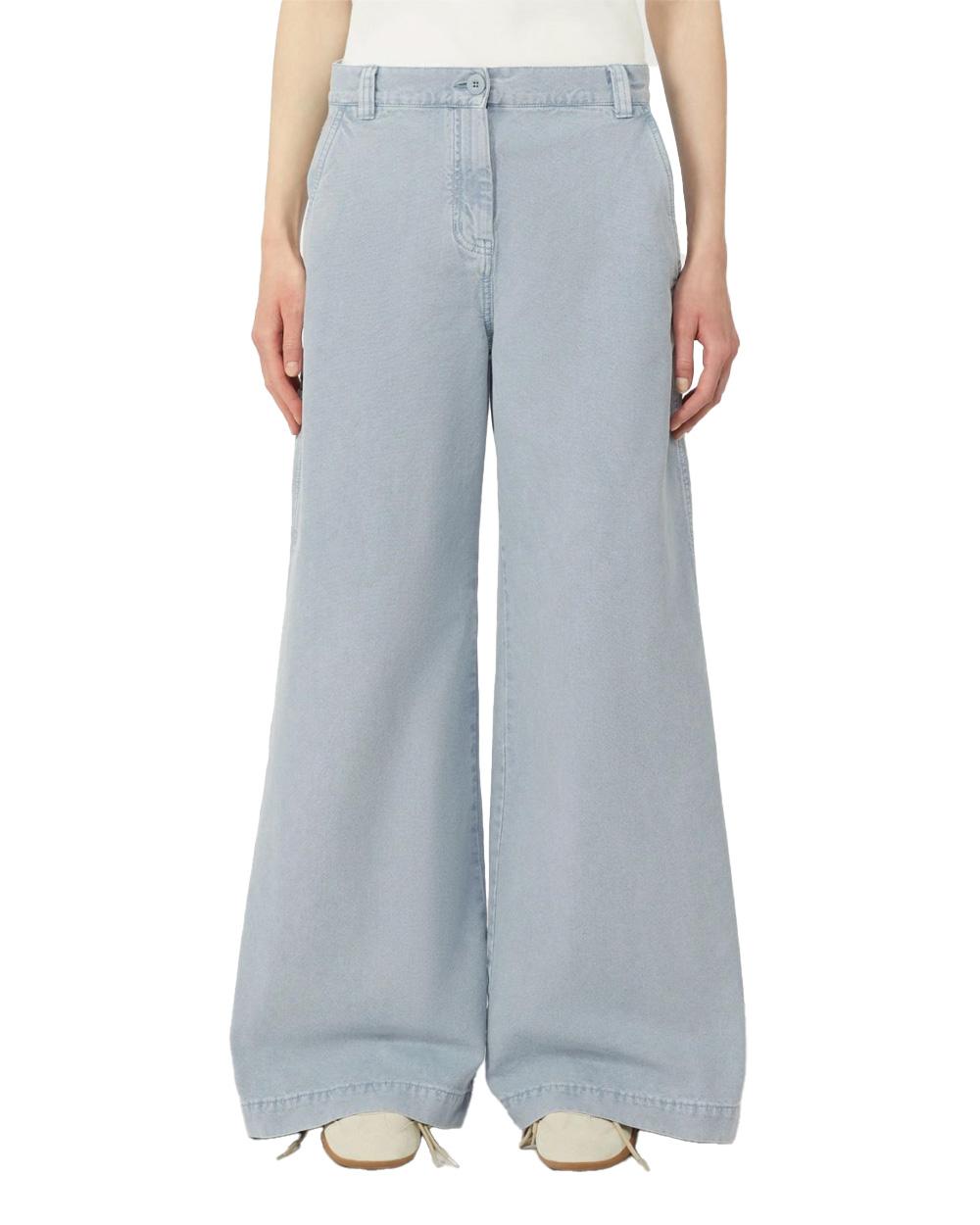 WEEKEND Pantalone WEEKEND donna SKIPPER 2615131131600 Azzurro canvas cotone gamba larga vita regolare tasche passanti 2615131131600 002 