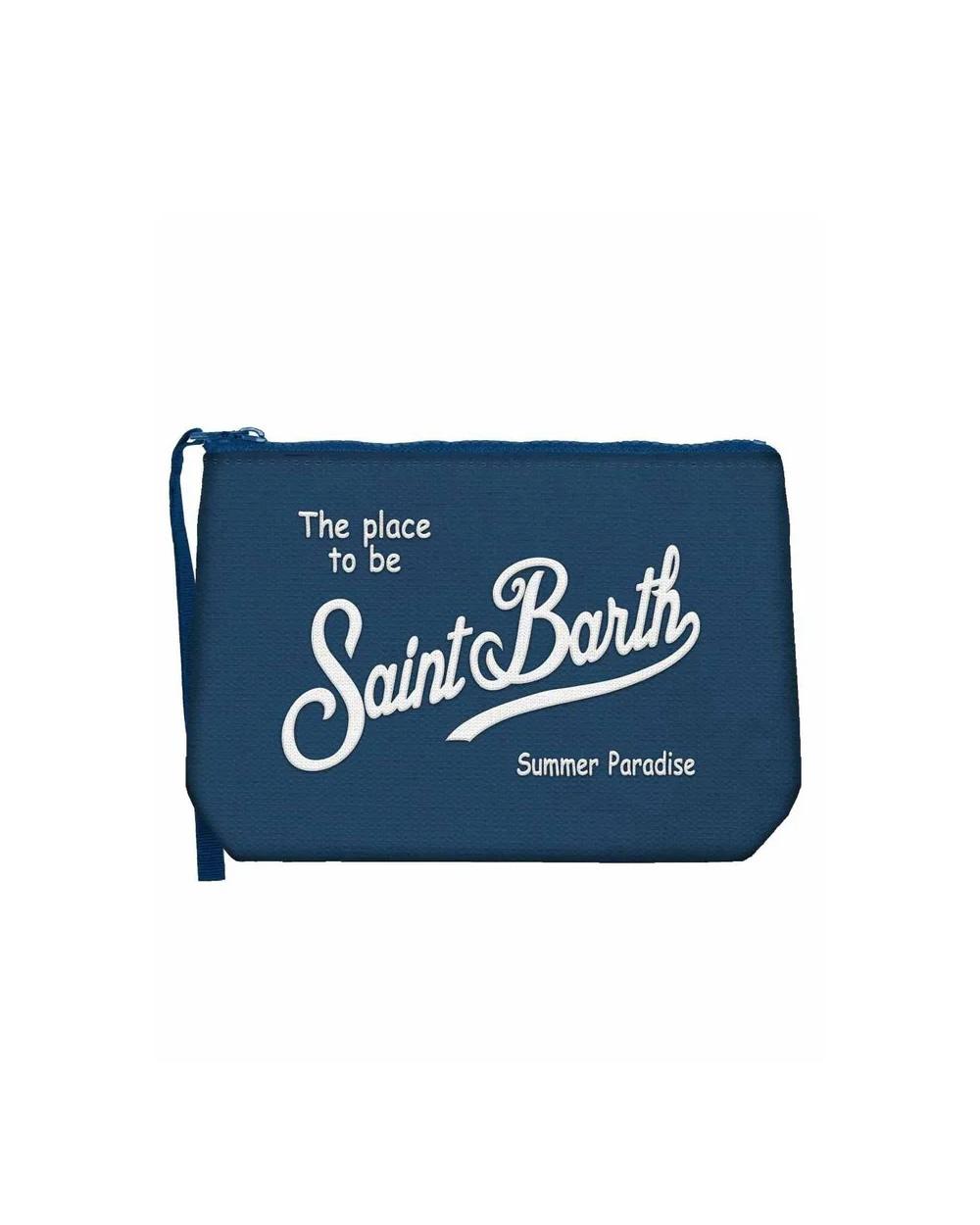 MC2 SAINT BARTH Pochette MC2 SAINT BARTH uomo ALINE CANVAS ALI004700244L Blu canvas zip logo<BR/><BR/><BR/> ALI004700244L 61 