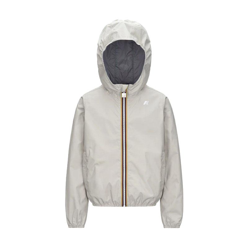 K-WAY Giubbino K-way bambino K61314W B10 JAKE PLUS 2 REVERSIBLE grigio<BR/>cappuccio K61314W B1O 