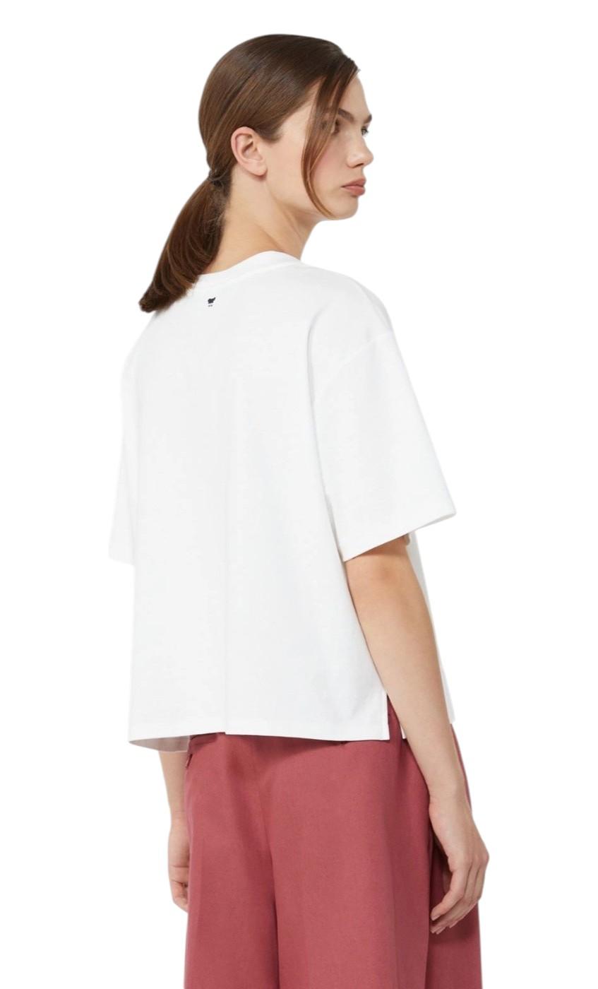 WEEKEND T-shirt Weekend donna 2615941112600 002 Sabato a punto interlock con ricami Bianco<BR/> 2615941112600 002 