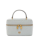 Pinko women's beauty case 106382A0GK Vanity soft mini grey shoulder bag chevron nappa leather