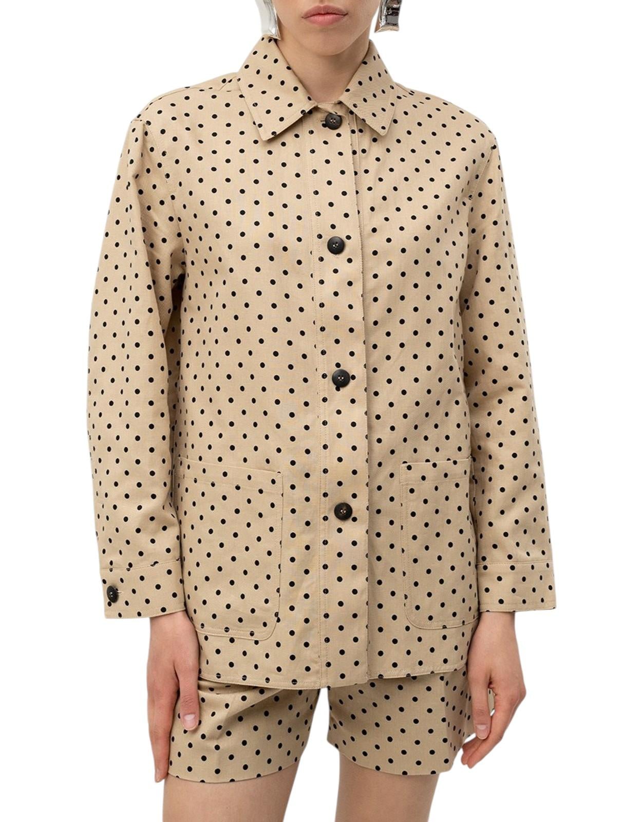 STUDIO Blusa Studio donna 2616191022600 003 Panino in cotone e lino a pois Avorio<BR/> 2616191022600 003 