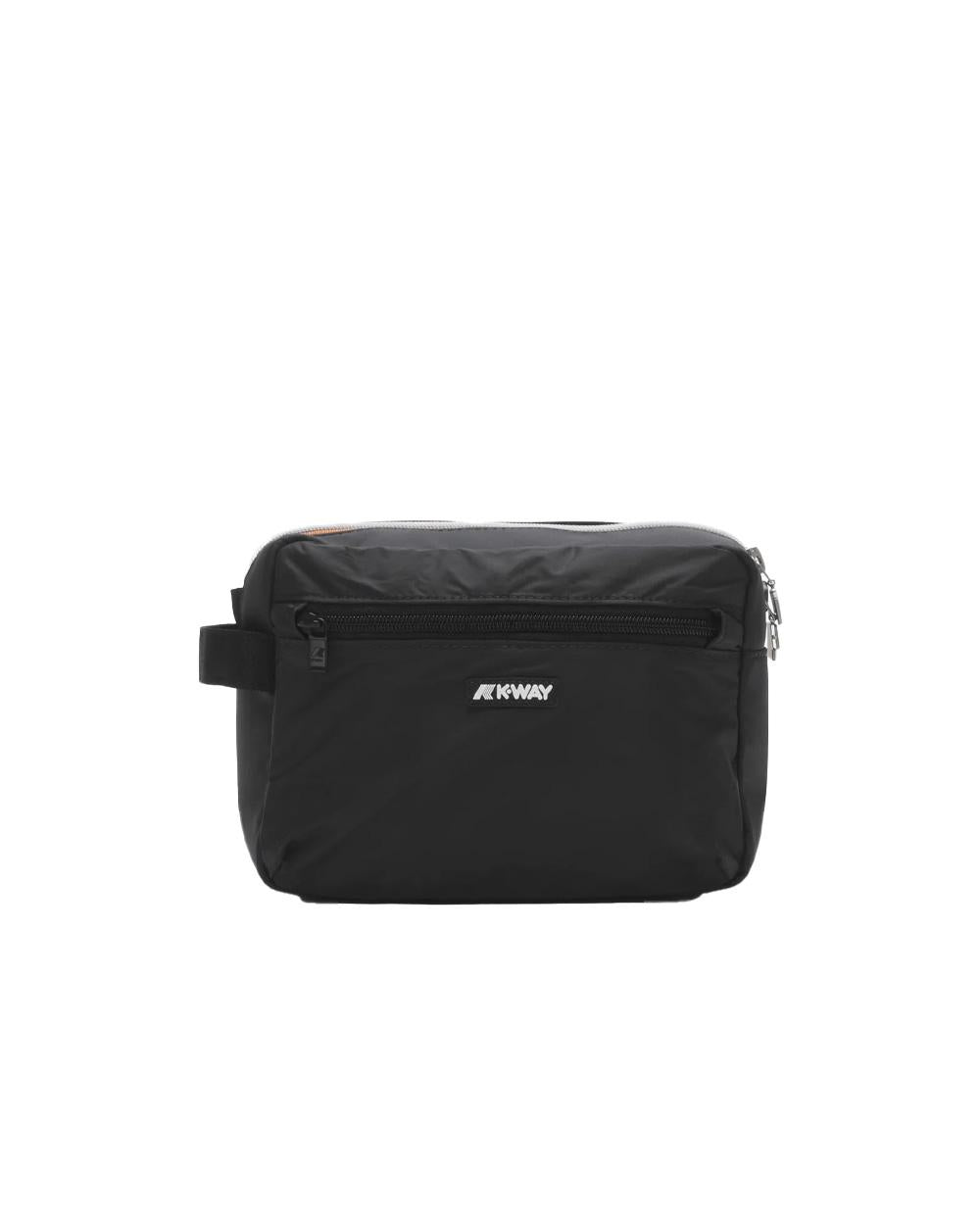 K-WAY Pochette K-WAY unisex DEMU K4127TW Nera beauty case unisex ripstop impermeabile logo in silicone bianco <BR/> K4127TW USY 