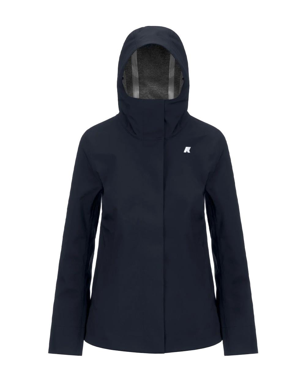 K-WAY Giubbino K-WAY donna K3137GW MADALINA BONDED JERSEY Blu poliestere cappuccio zip tasche linea svasata fitting regolare K3137GW K89 