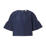 Blusa Weekend donna 2615111152600 011 Break crop in taffettà Blu navy
