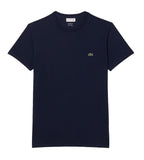 Lacoste men's T-shirt TH6709166 blue pima crew neck