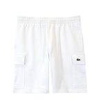 Lacoste men's Bermuda shorts GH9743 001 white brushed elasticated