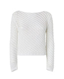 Pinko women's T-shirt 106540A36H white crochet effect sequin Faglia