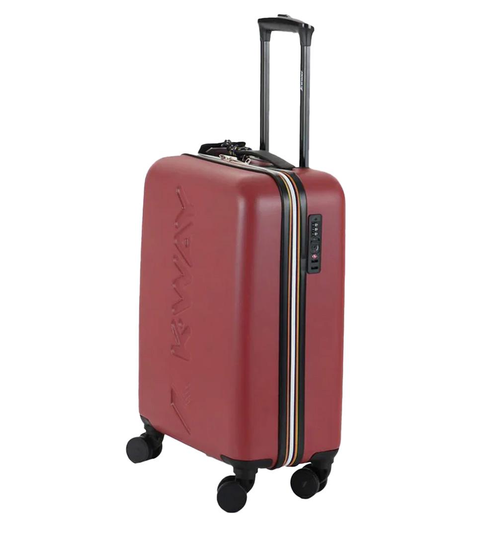 K-WAY Trolley K-Way Carrello Piccolo K11416W Rosso unisex stampa logo ruote lucchetto abs<BR/> K11416W L37 