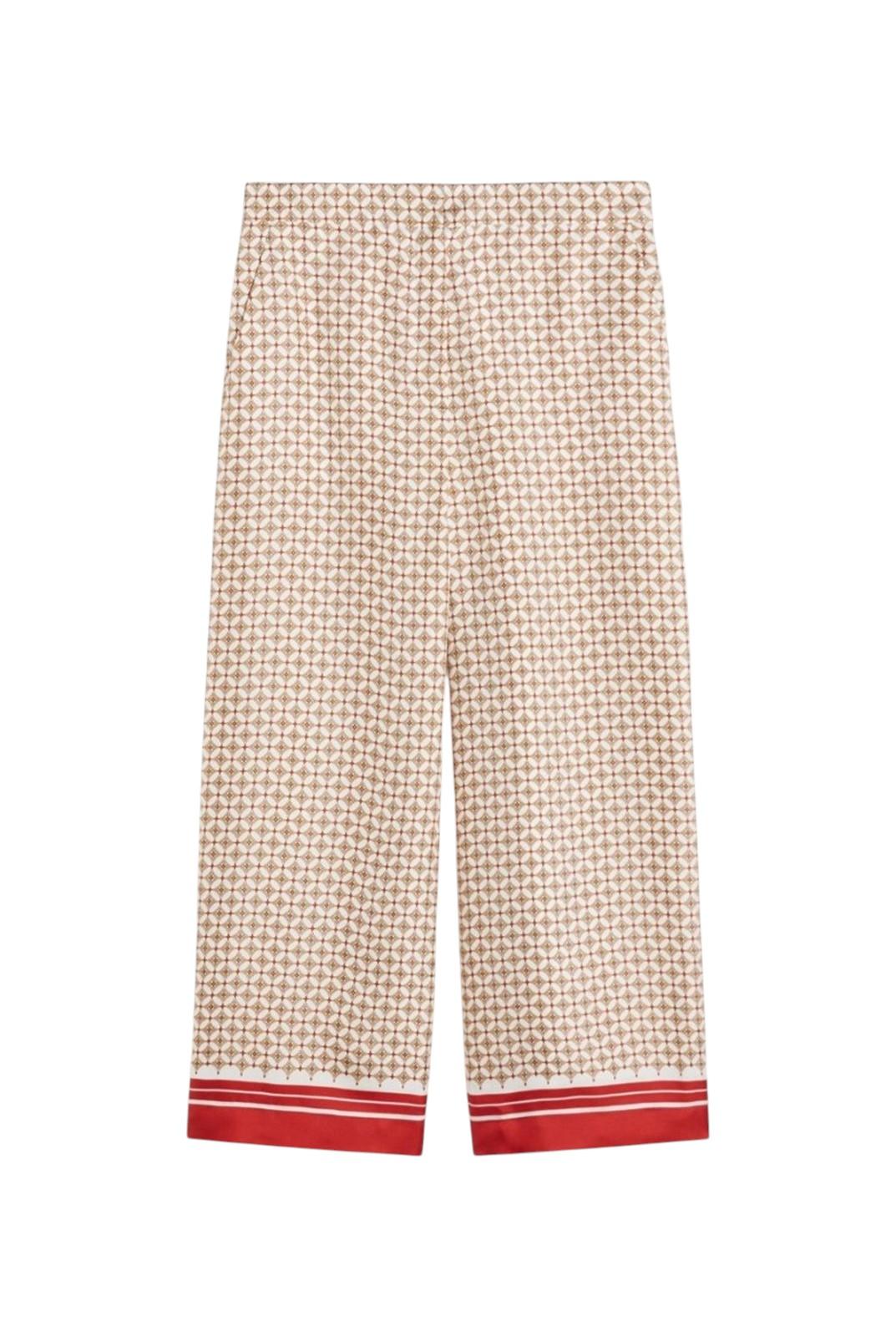 STUDIO Pantalone Studio donna 2616131011600 001 Ottelia in seta stampata Rosso<BR/> 2616131011600 001 