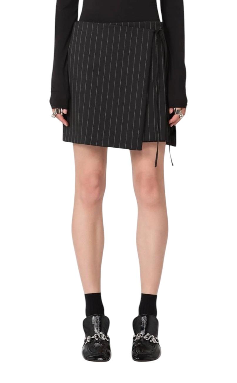 SPORTMAX Gonna Sportmax donna 2612101041600 004 Fatti in gabardina gessata Mini Nero<BR/> 2612101041600 004 