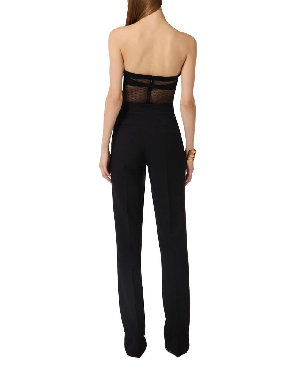 ELISABETTA FRANCHI Body ELISABETTA FRANCHI donna BO02662E2 Nero tulle monogram logo aderente BO02662E2 110 