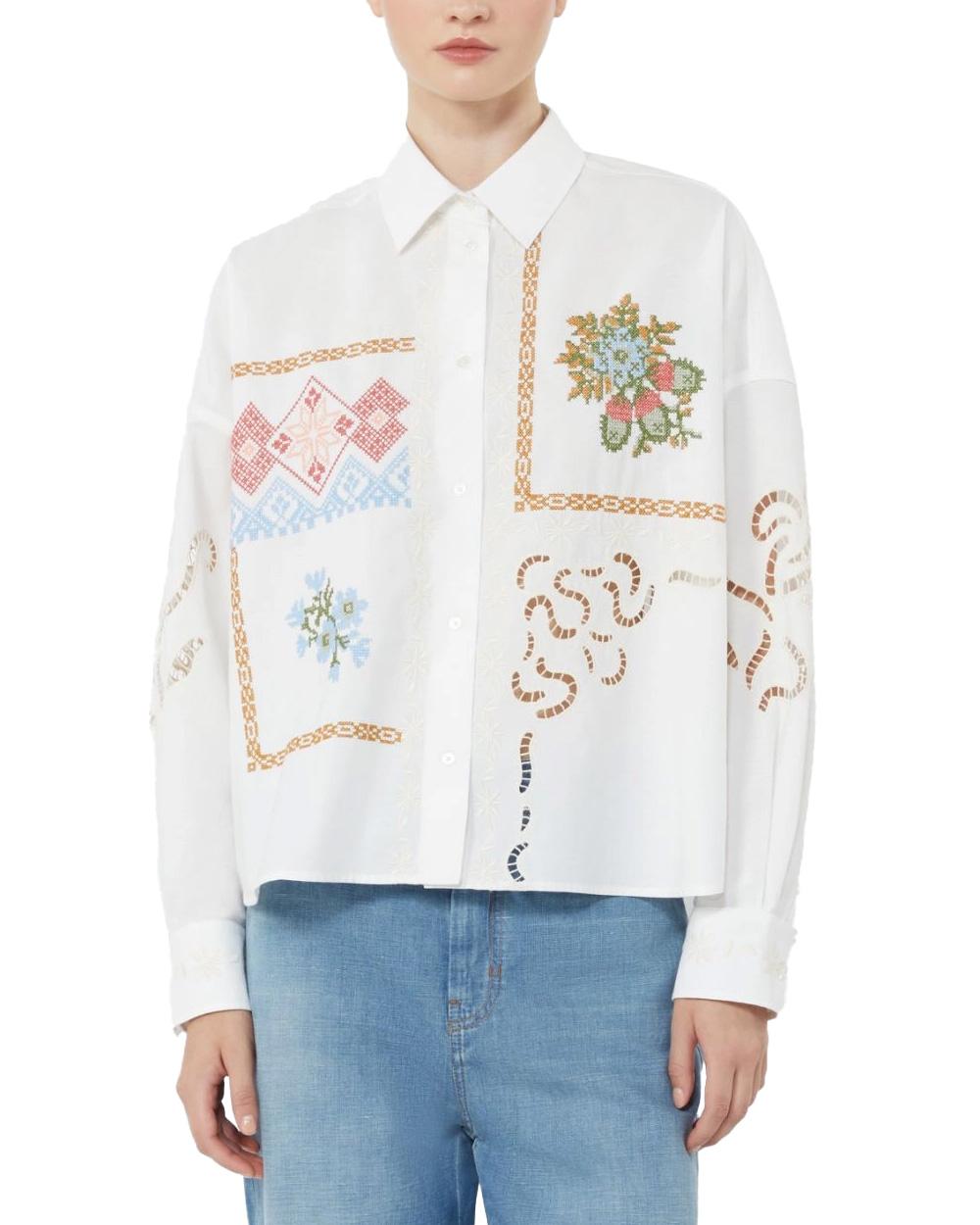 WEEKEND Camicia WEEKEND donna FONTE 2615111022600 Bianca boxy popeline cotone bottoni fondo stondato 2615111022600 001 