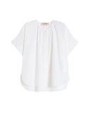WEEKEND women's shirt EDUCATA 2615111172600 White oversized cotton poplin crew neck short sleeves