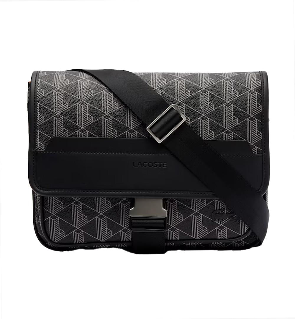 LACOSTE Borsa Lacoste uomo The Blend NH4411LX Nera chiusura pattina tasca principale scomparto con zip tracolla regolabile NH4411LX H45 