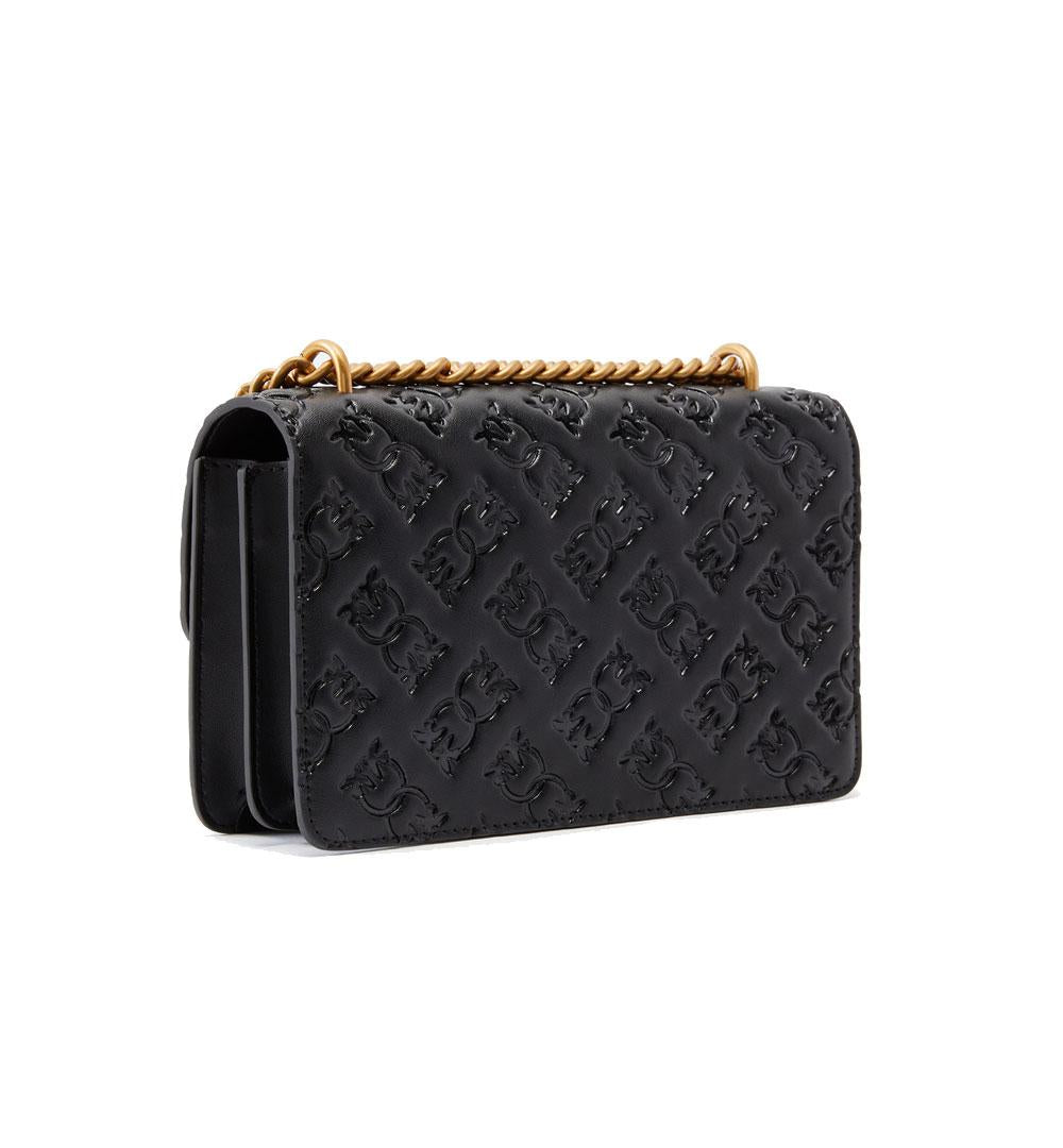 PINKO Borsa Pinko Mini Love bag nera oro logo imprimè<BR/> 100074A1YB Z99Q 