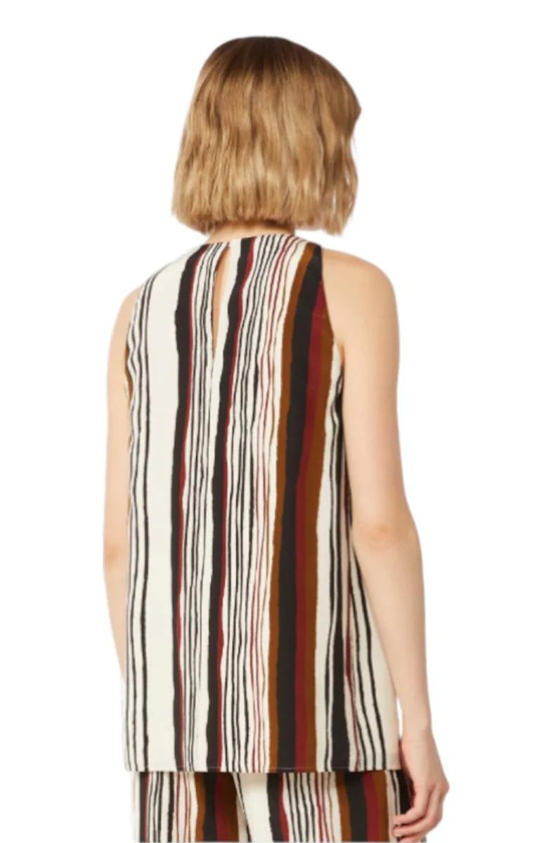 STUDIO Top Studio donna 2616161022600 002 Ancora in seta a righe Avorio Rosso Mattone<BR/> 2616161022600 002 
