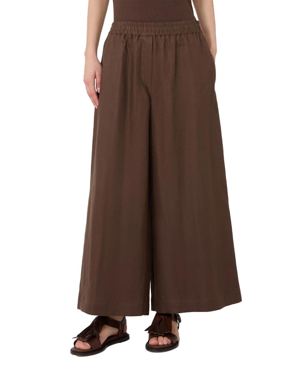WEEKEND Pantalone WEEKEND donna FELINO 2615131042600 Cioccolato regular gamba larga tasche sfoderato lino<BR/> 2615131042600 037 
