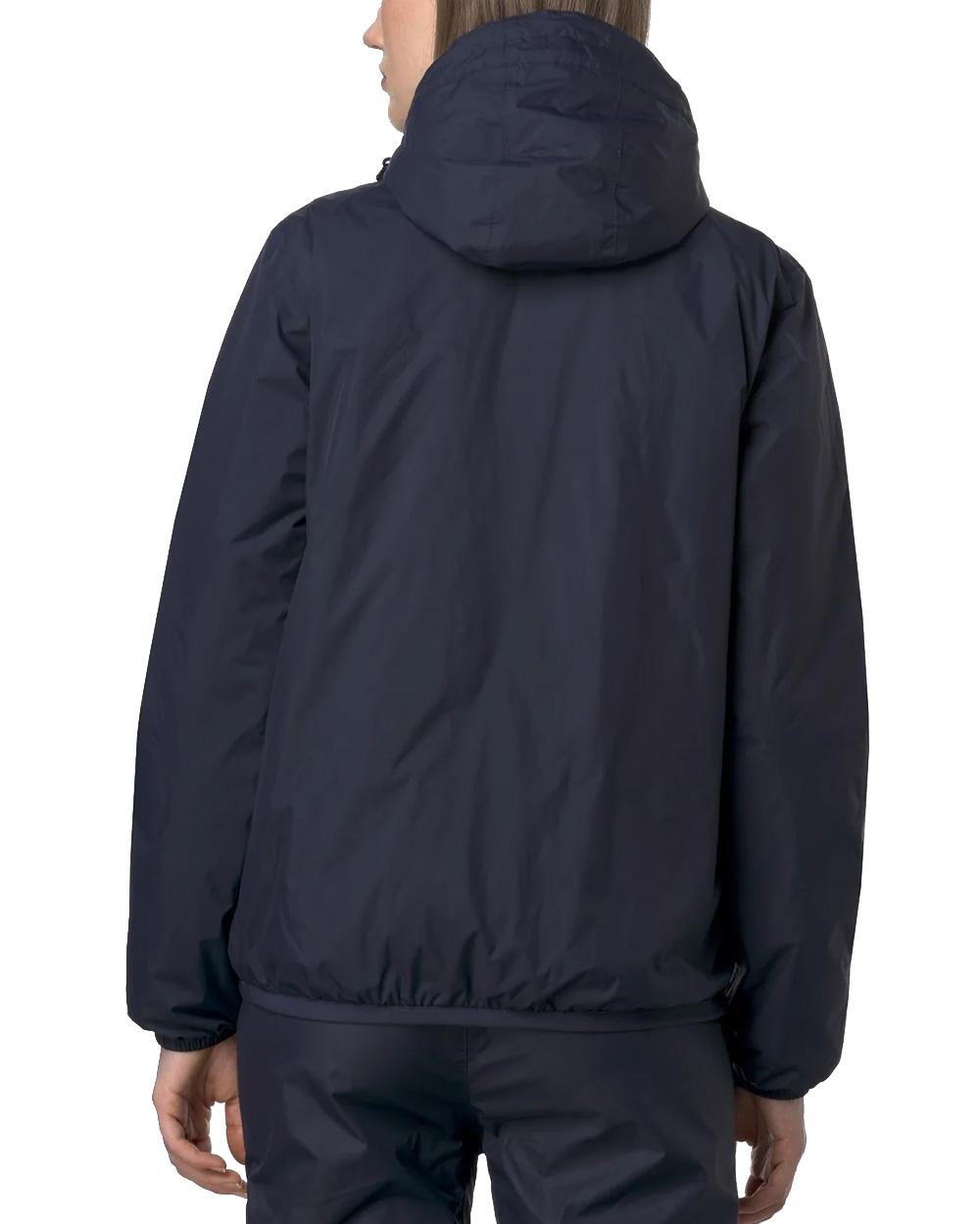K-WAY Giubbino K-WAY donna LE VRAI 4.0 CLAUDE WARM K61273W Blu cuciture termonastrate cappuccio regolabile zip frontale con pattina antivento polsini elasticizzati <BR/> K61273W K89 