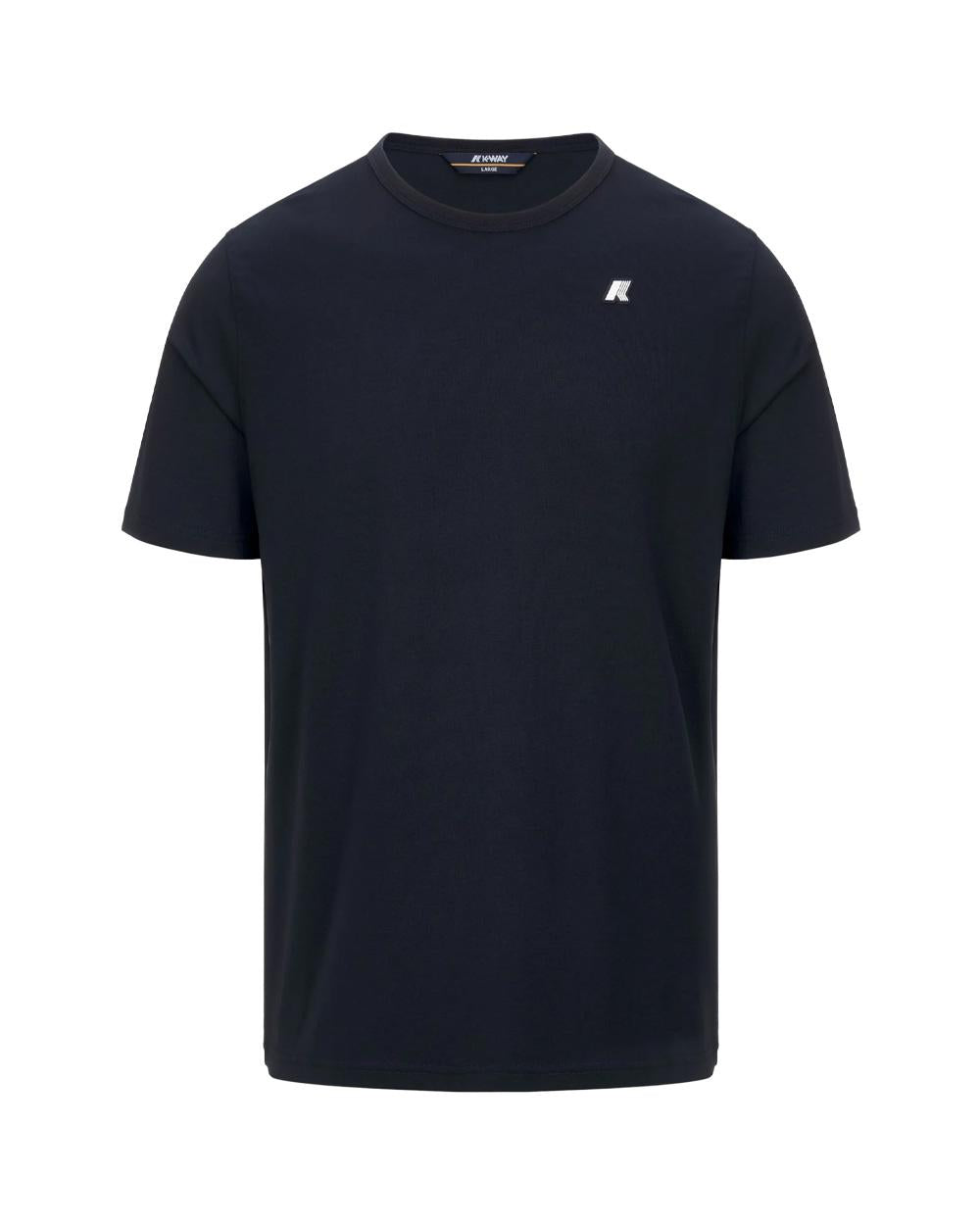 K-WAY T-shirt K-WAY uomo K71349W ADAME LIGHT STRETCH JERSEY Blu fitting slim logo cotone K71349W K89 