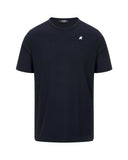 T-shirt K-WAY uomo K71349W ADAME LIGHT STRETCH JERSEY Blu fitting slim logo cotone