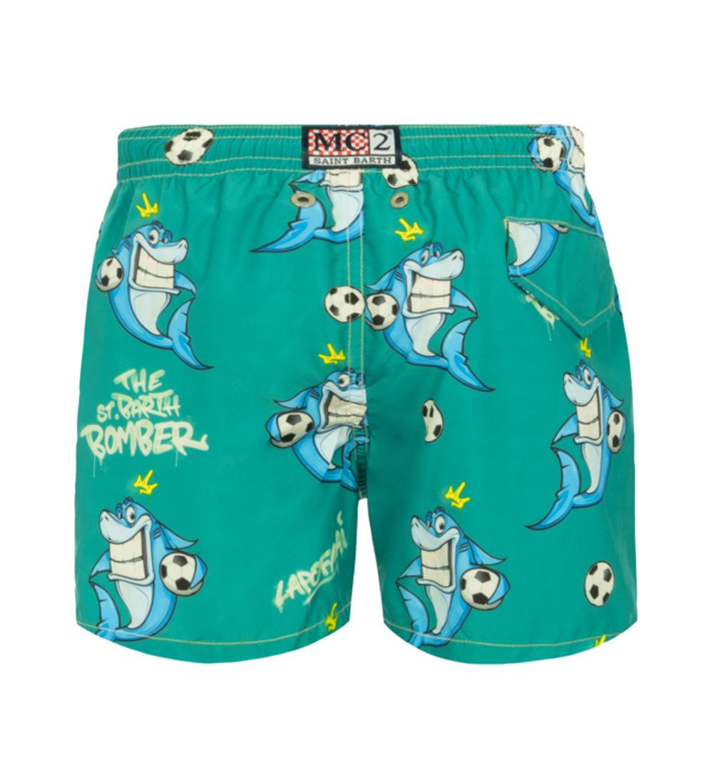 MC2 SAINT BARTH Costume bambino Jean Lighting MC2 Saint Barth 01209H Verde shark bomber coulisse occhielli velcro<BR/> JEANLIGHTING01209H 51 