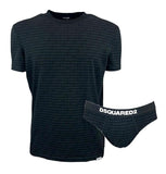 T-shirt e slip Dsquared2 Underwear D9H135510 001 nero monogramma