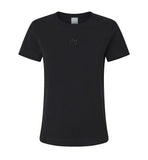 Pinko women's T-shirt 100355 A2HN black short sleeves embroidered logo