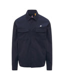 K-WAY men's jacket K5138MW UMBERT STRETCH 2LAYERS Blue windproof breathable shirt collar pockets