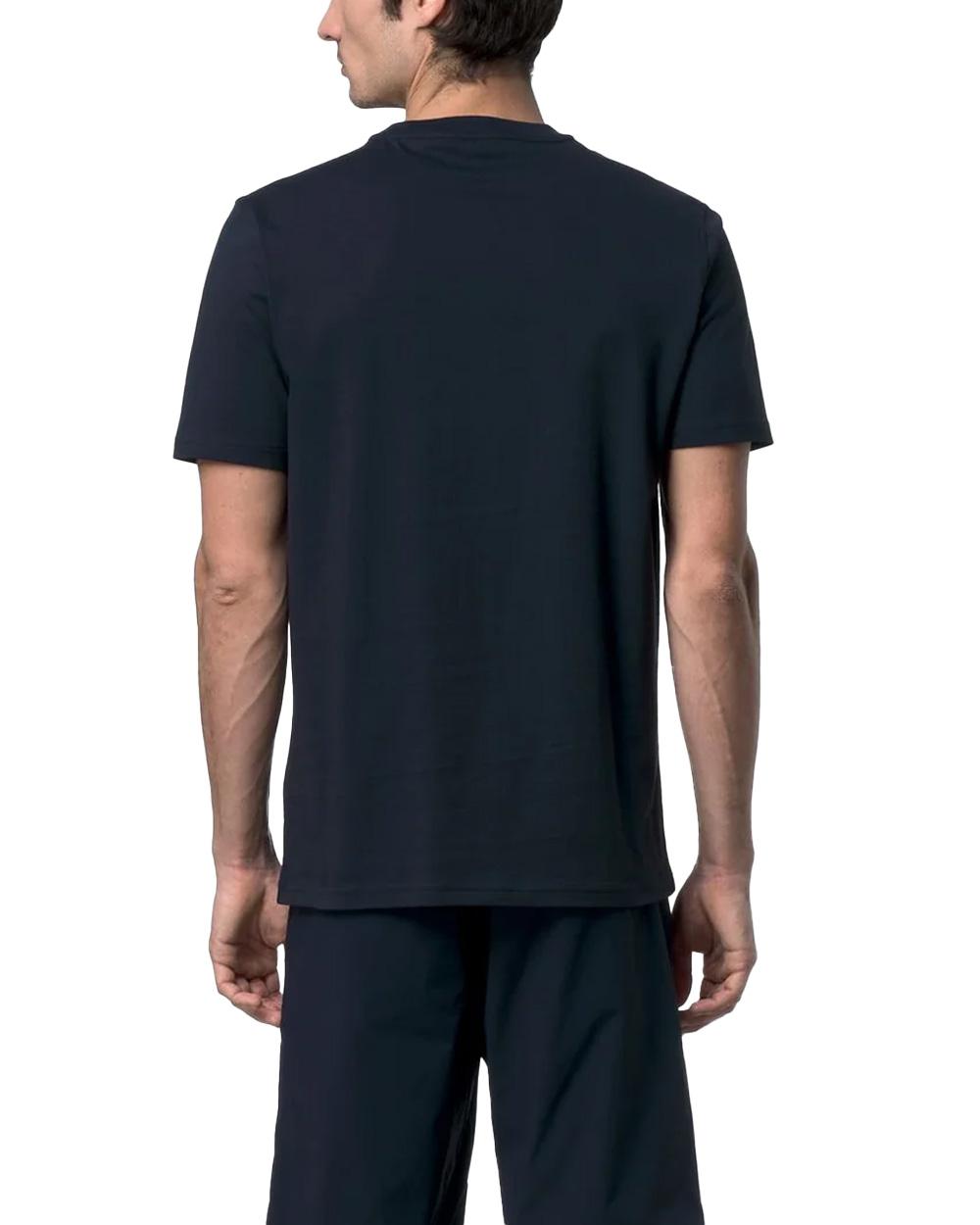 K-WAY T-shirt K-WAY uomo K81489W ODOM JERSEY MICRO LETTERING SLIM Blu jersey otone girocollo costine K81489W K89 