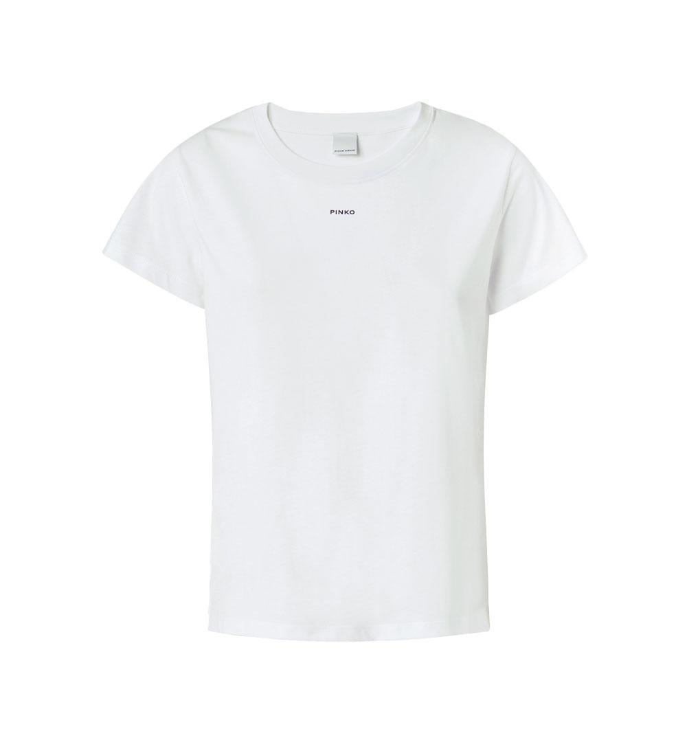 PINKO T-shirt Pinko donna 100373 A228 bianca maniche corte mini logo 100373 A228 Z04 