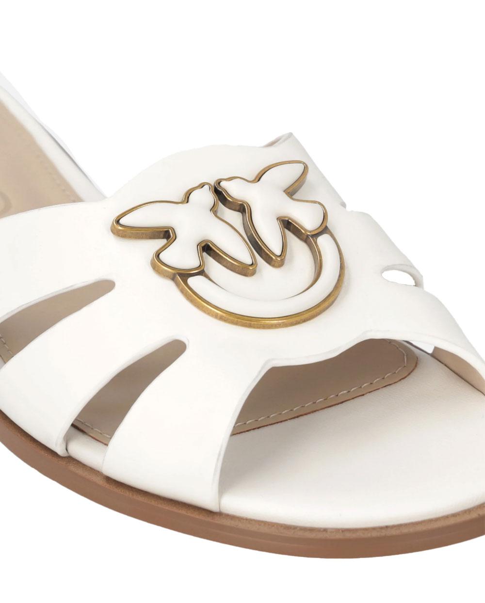 PINKO Ciabatte Pinko donna SD0463P001 Milly latte pelle logo Love Birds <BR/><BR/> SD0463P001 Z12 