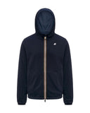 K-WAY unisex jacket K8134TW JAKE REVERSIBLE INTERLOCK Blue light blue reversible hood zip pocket slim