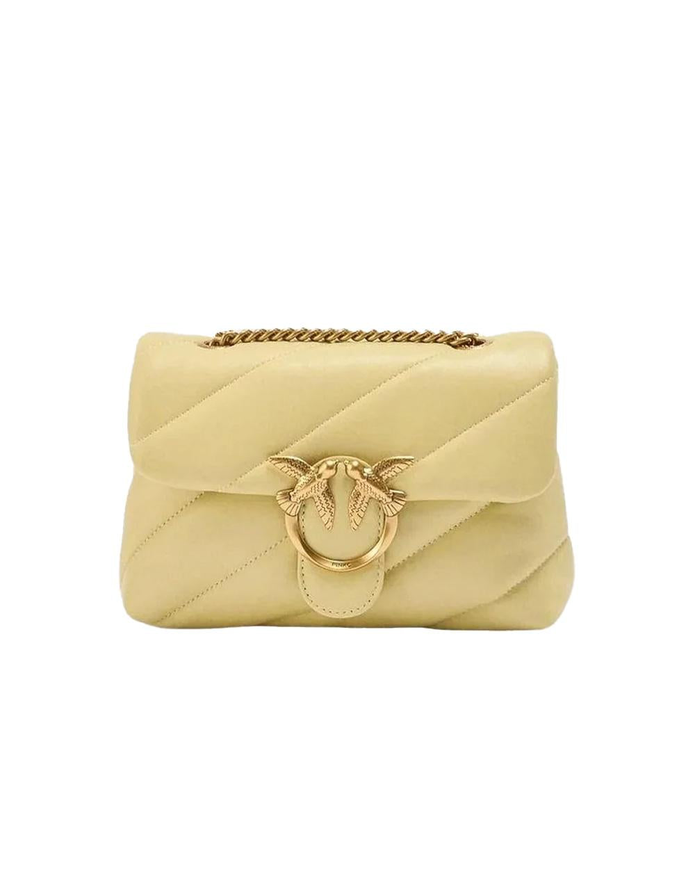 PINKO Borsa PINKO donna MINI LOVE BAG PUFF 100039A0F2 Gialla nappa pelle oro trapuntatura tracolla 100039A0F2 C39Q 
