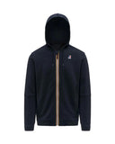 K-WAY men's sweatshirt K1126HW PROSPER POLY COTTON Blue cotton hood drawstring zip