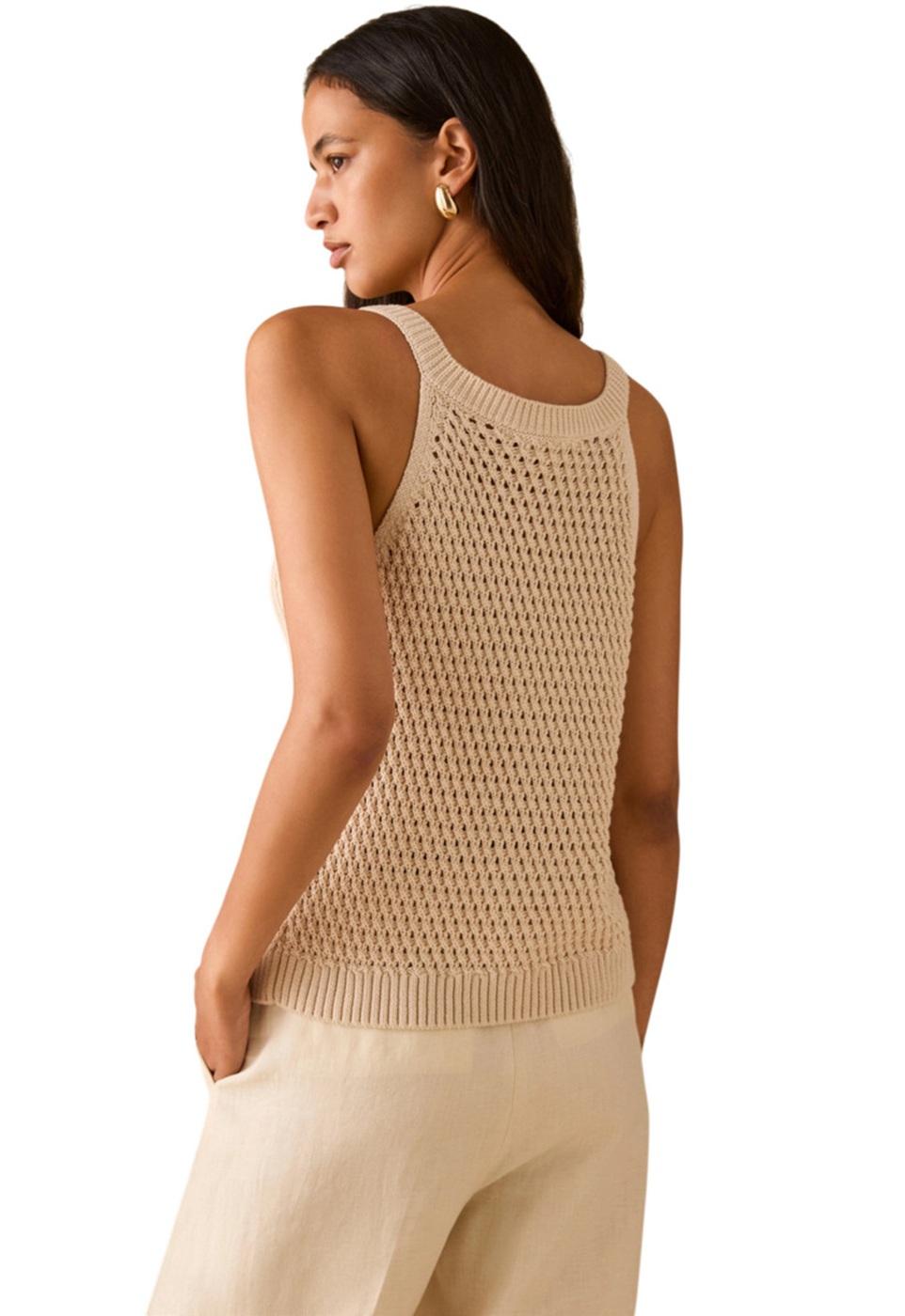 PENNYBLACK Top Pennyblack donna 2611351023200 001 Dialogo a rete e coste Beige<BR/> 2611351023200 001 