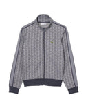 LACOSTE men's PARIS SH1368 Grey organic cotton monogram regular fit sweatshirt pockets crocodile