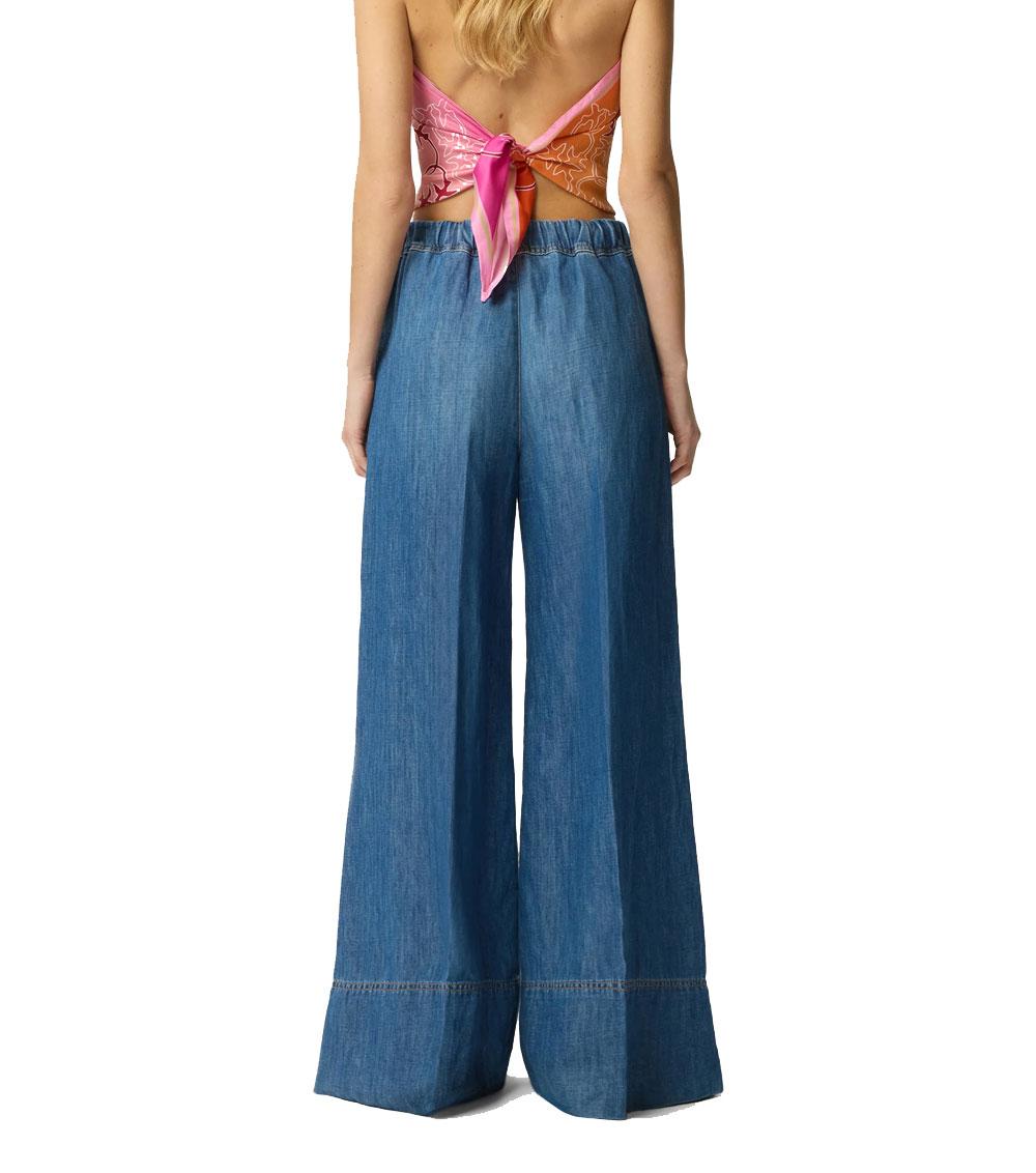 PINKO Jeans donna Pinko 106398A33J azzurro ampi misto lino 106398A33J PJD 
