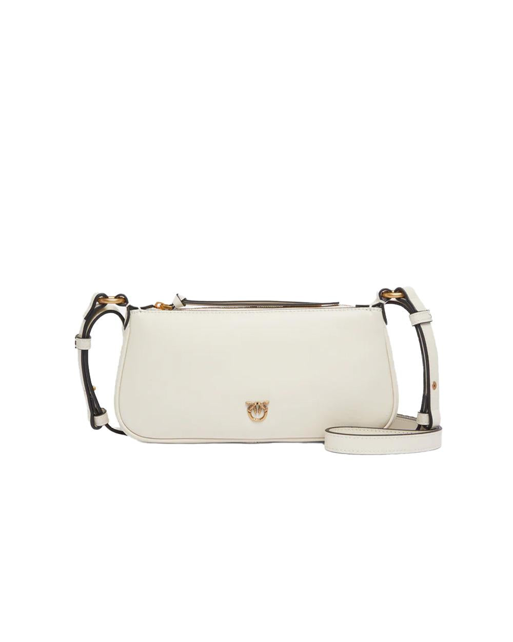 PINKO Borsa PINKO donna HALF MOON MINI 105069A0QO Bianca tracolla pelle forma rettangolare zip 105069A0QO Z14Q 
