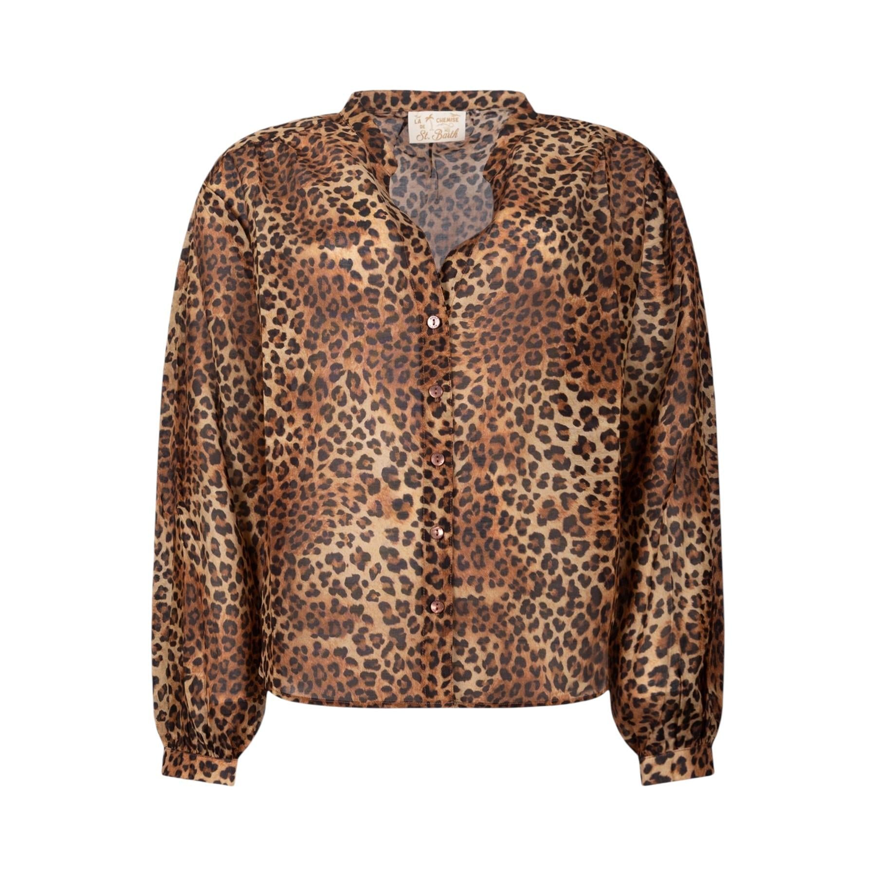 MC2 SAINT BARTH Camicia MC2 SAINT BARTH donna LIO0001 0068L 19 Liona Silk Voile Leopard Caramello Beige Marrone<BR/> LIO00010068L 19 
