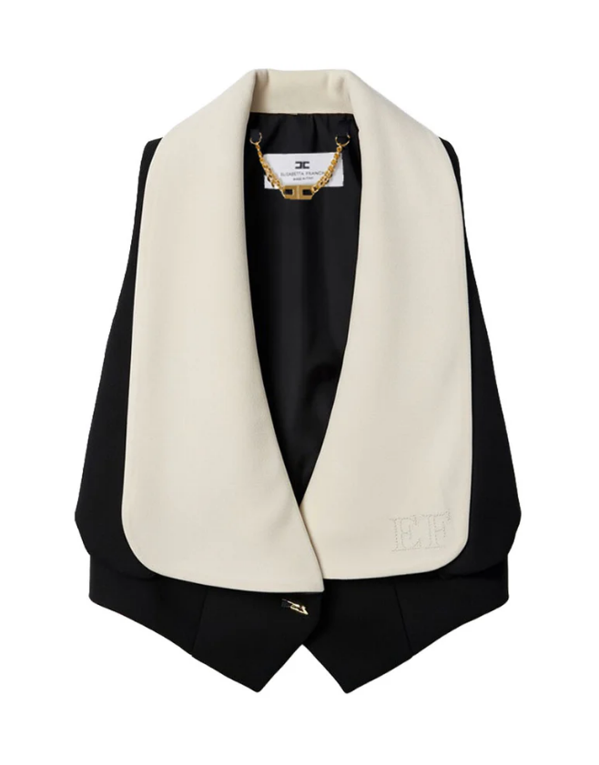 ELISABETTA FRANCHI Gilet Elisabetta Franchi donna GL00161E2685 Main Collection Nero Burro<BR/> GL00161E2 685 
