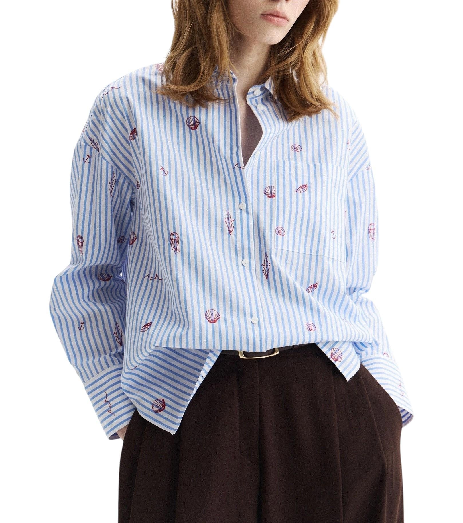 PENNYBLACK Camicia Pennyblack donna 2611111313200 011 Ricetta fantasia marina Celeste<BR/> 2611111313200 011 