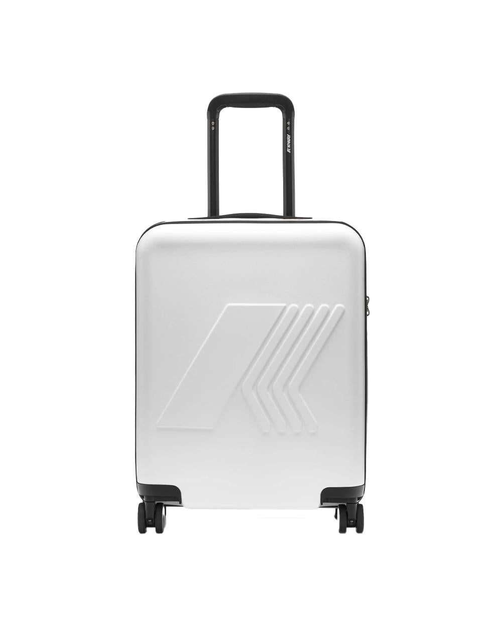 K-WAY Trolley K-WAY uomo EUDOXIE K81372W Bianco logo all over tasca quattro ruote K81372W 001 