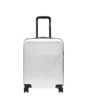 Trolley K-WAY uomo EUDOXIE K81372W Bianco logo all over tasca quattro ruote