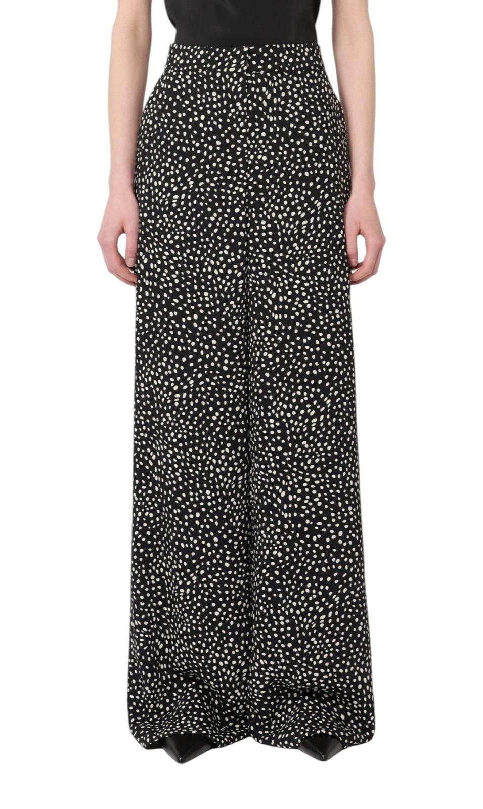 STUDIO Pantalone Studio donna 2616131045600 002 Fresco in sablé stampato Nero 2616131045600 002 