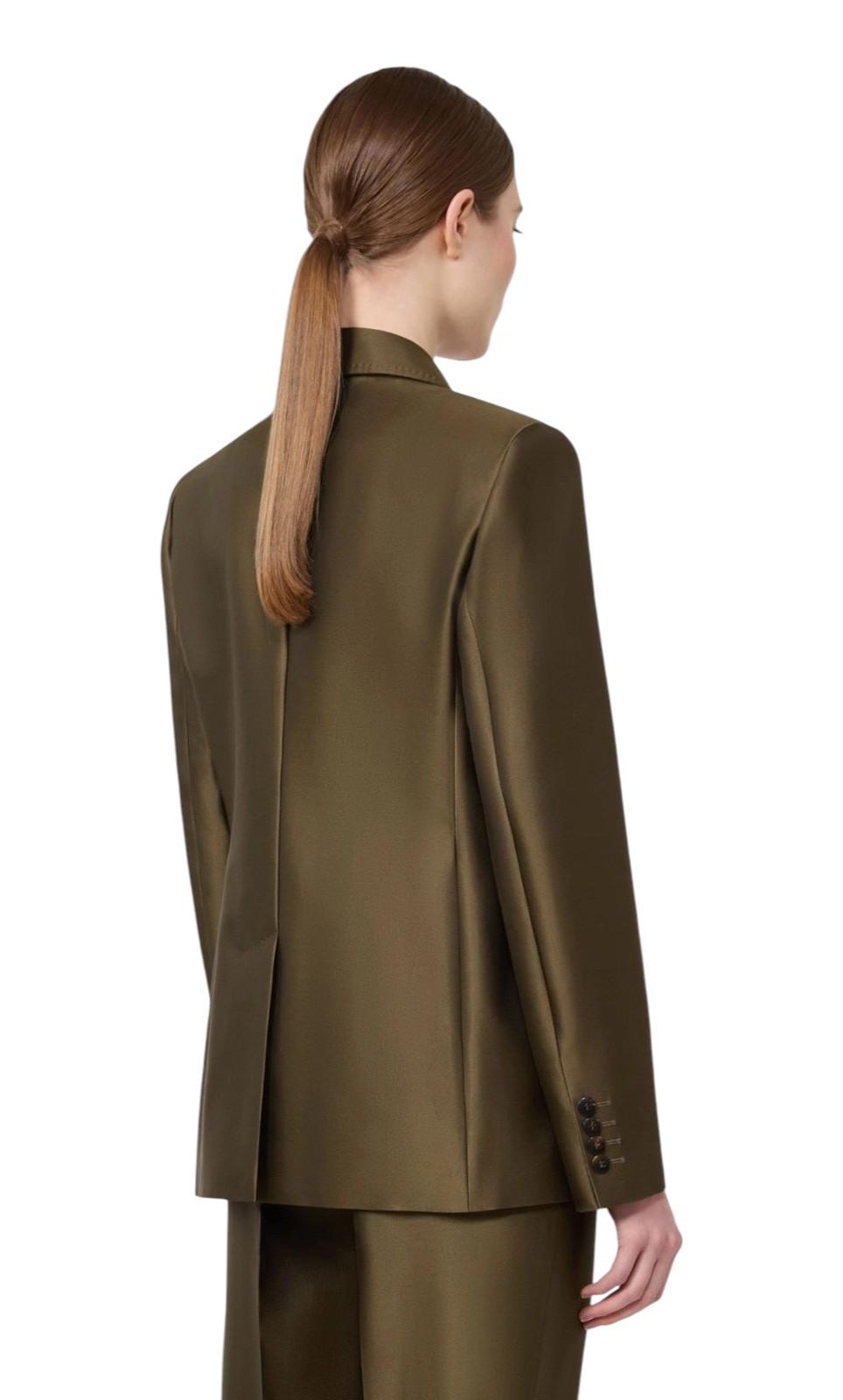STUDIO Blazer Studio donna 2616041081600 003 Peccati doppiopetto in shantung Verde kaki<BR/> 2616041081600 003 
