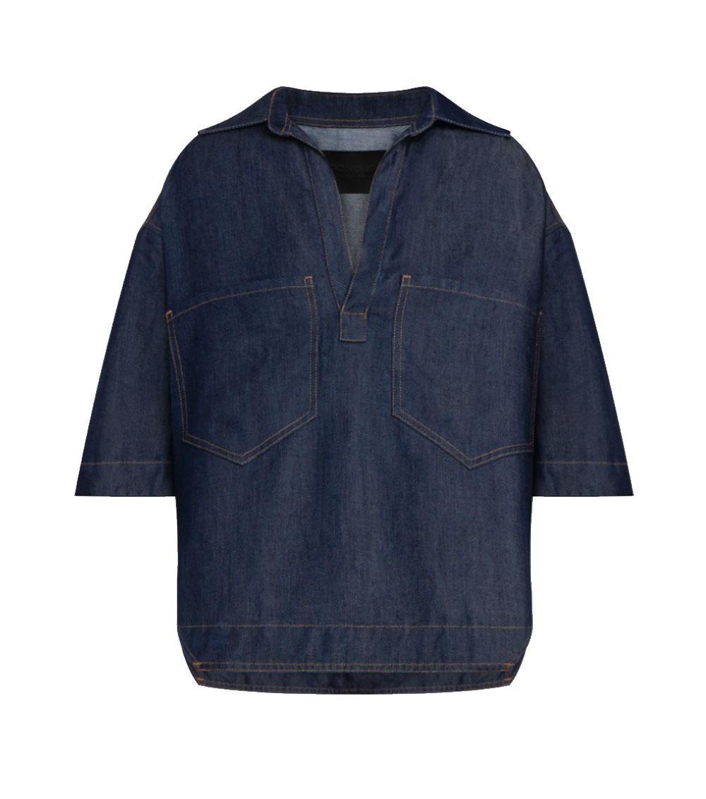 DONDUP Camicia Dondup donna DC458DF0266D denim blu regular lyocell fisso DC458DF0266D 800 