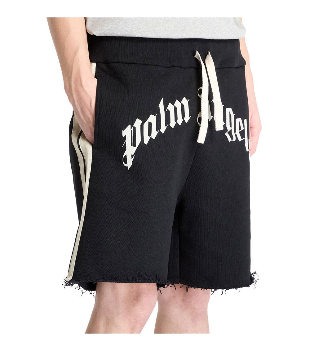 PALM ANGELS Bermuda Palm Angels uomo PMCI02DS26FLE001 nero logo curvo PMCI02DS26FLE001 1003 