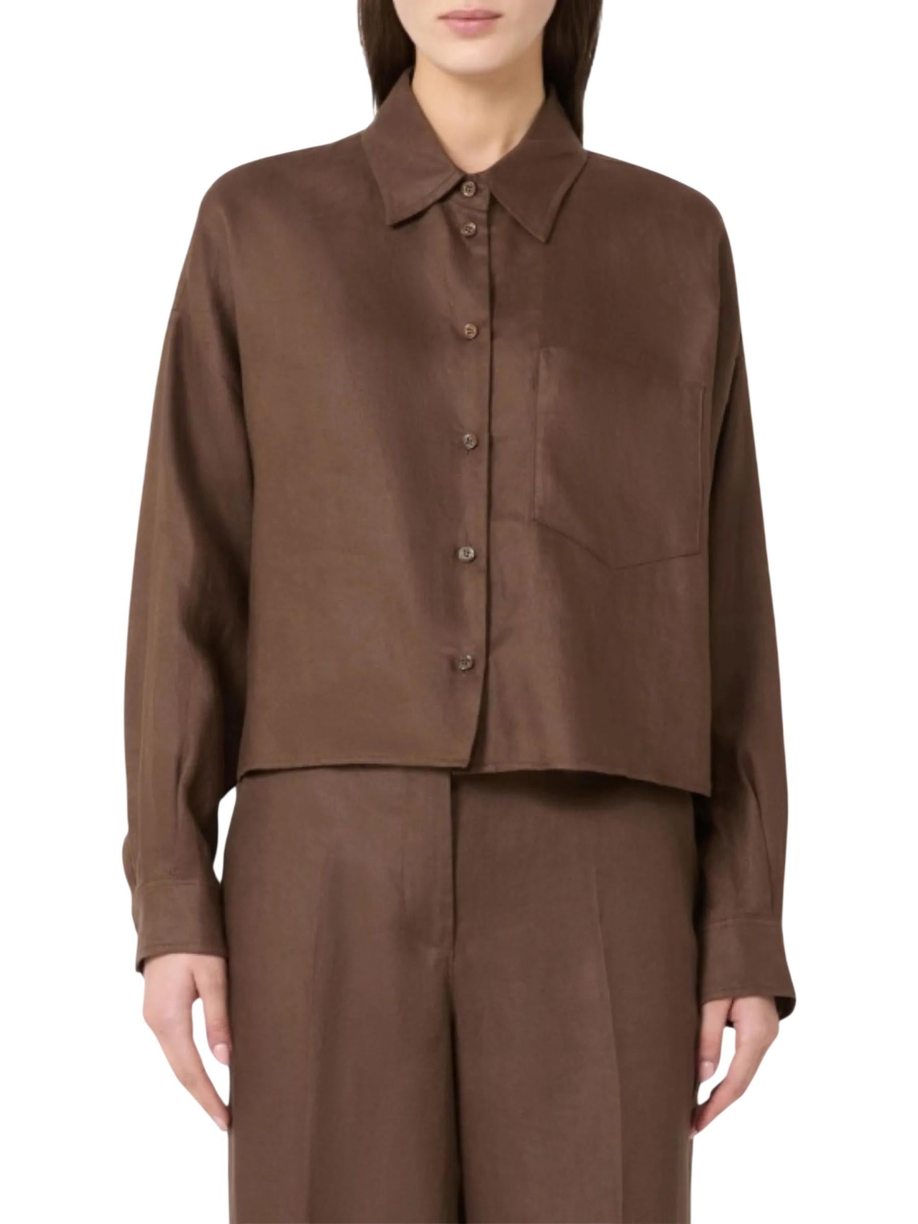 WEEKEND Camicia Weekend donna 2615041022600 037 Capo puro lino Marrone<BR/> 2615041022600 037 