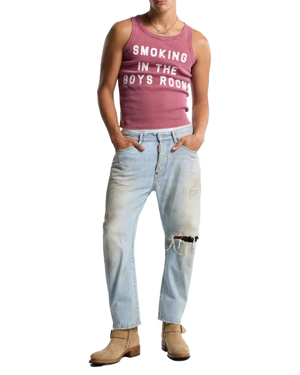 DSQUARED2 Jeans DSQUARED2 uomo Bro lavaggio chiaro L.A S74LB1876D30011 Denim cotone stretch bottoni cinque tasche vintage S74LB1876D30011 470 